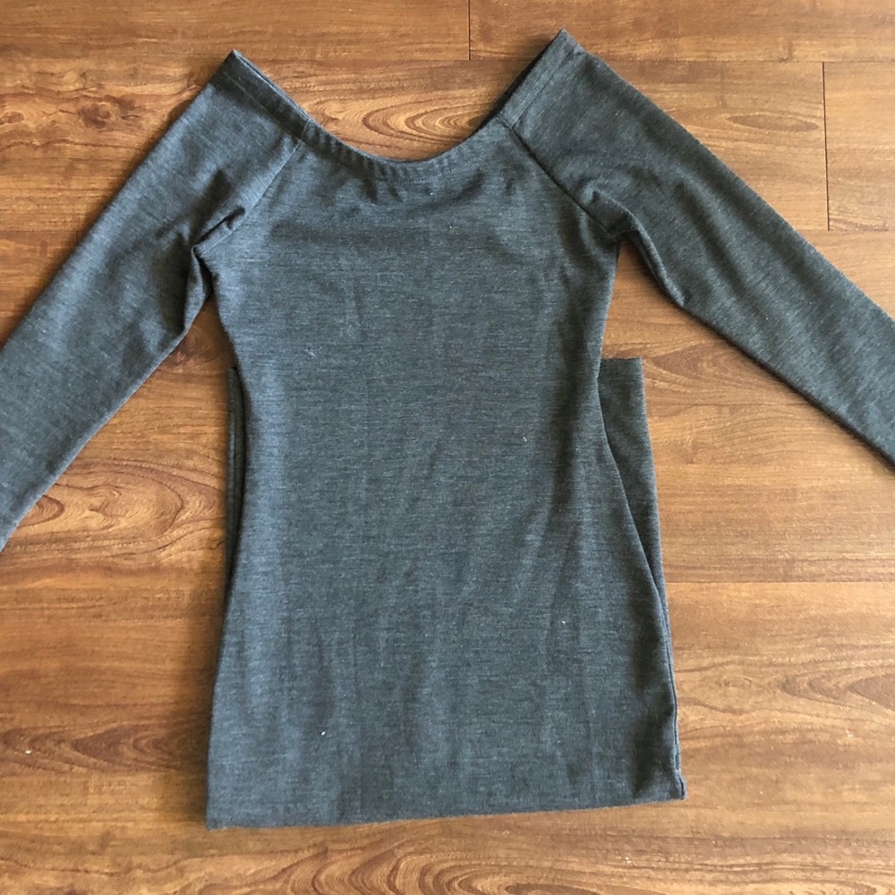Zara Off-Shoulder 3/4 Sleeve Bodycon Midi Dress
